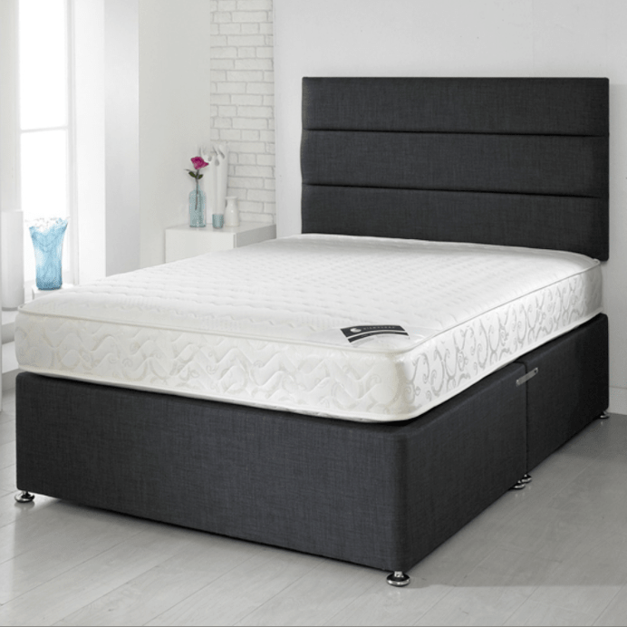 Single Divan Bed With Mattress - Horizontal Linear Divan Bed